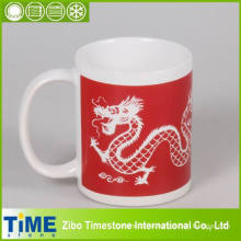 Dragón rojo patrón de promoción de cerámica taza (TM160301)